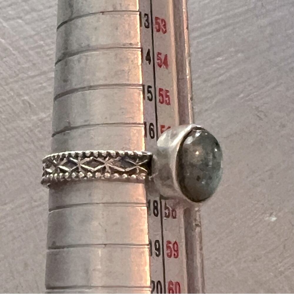 925 Sterling Silver Stone Ring Size 8 - Picture 8 of 11
